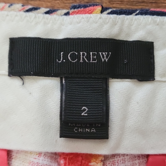 NWOT J Crew Hibiscus Poppy Coral Orange Shorts Size 2 - Picture 5 of 8